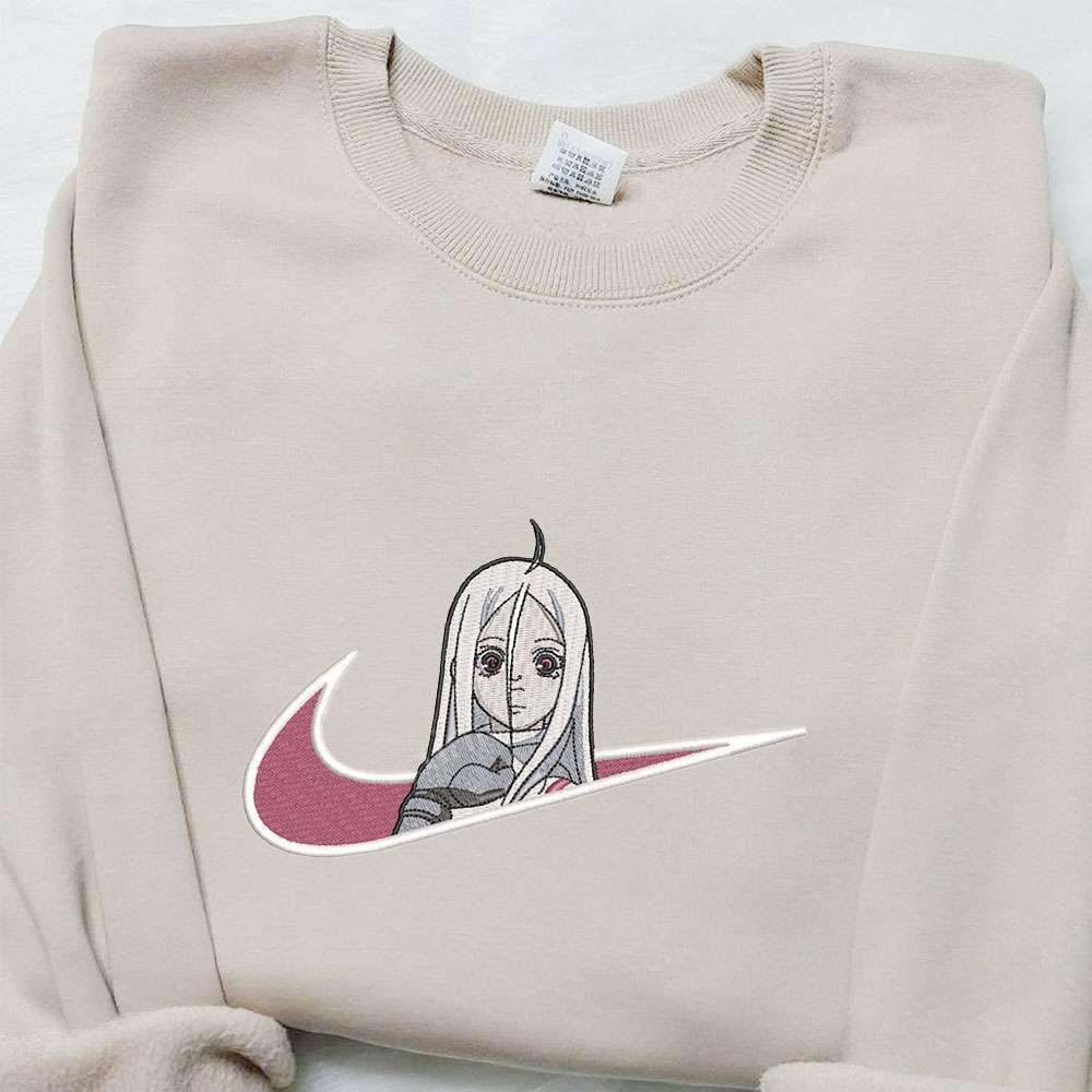 Shiro X Swoosh Anime Embroidered Hoodie Deadman Wonderland , Anime Embroidered T-shirt Sweatshirt Hoodie, Inspired Anime Movie, Best Gift for Anime Fans