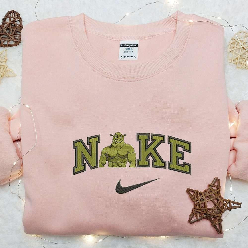 Shrek X Nike Embroidered Sweatshirt Disney Characters Embroidered Sweatshirt Custom Embroidered Hoodie