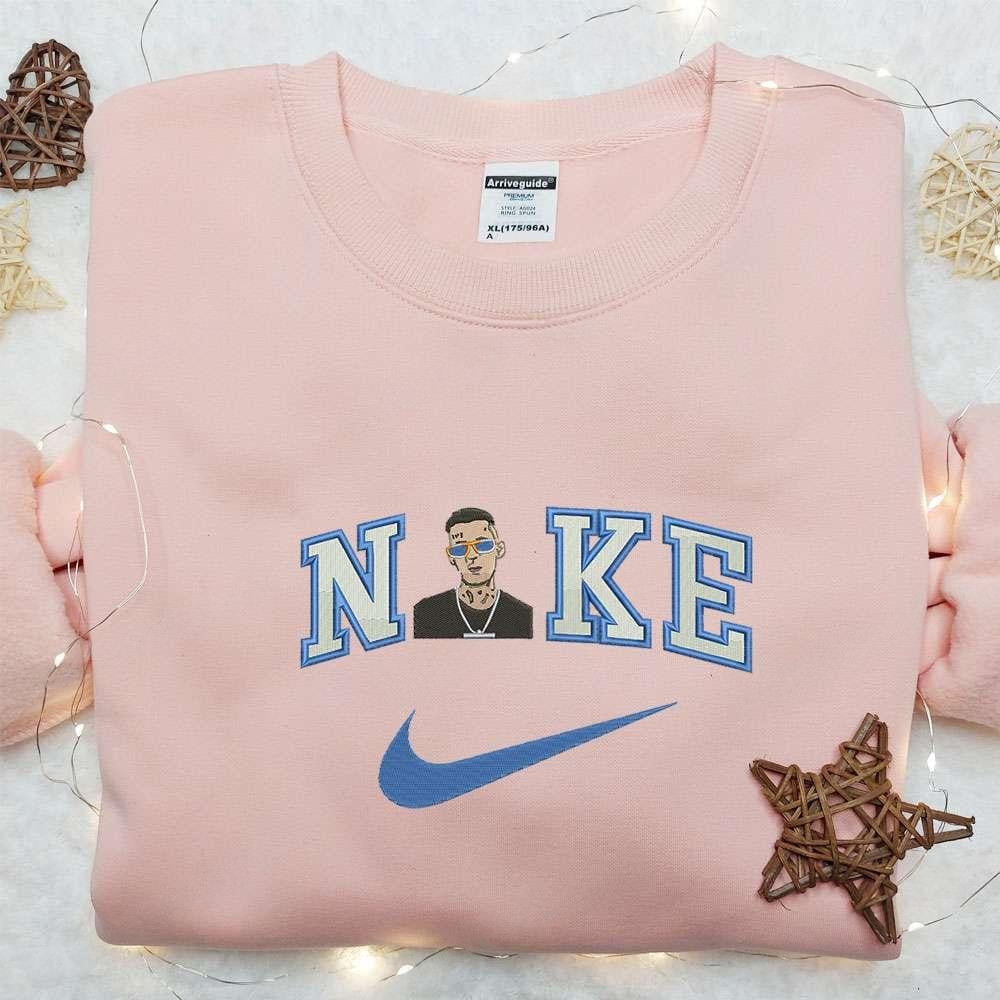 Sidoka x Nike Swoosh Embroidered Shirt Celebrity Embroidered Hoodie Nike Inspired Embroidered Sweatshirt