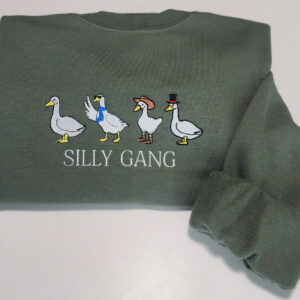 Silly Gang Embroidered Sweatshirt - Silly Goose Sweatshirt - Silly Goose on The Loose -  Embroidered Gift