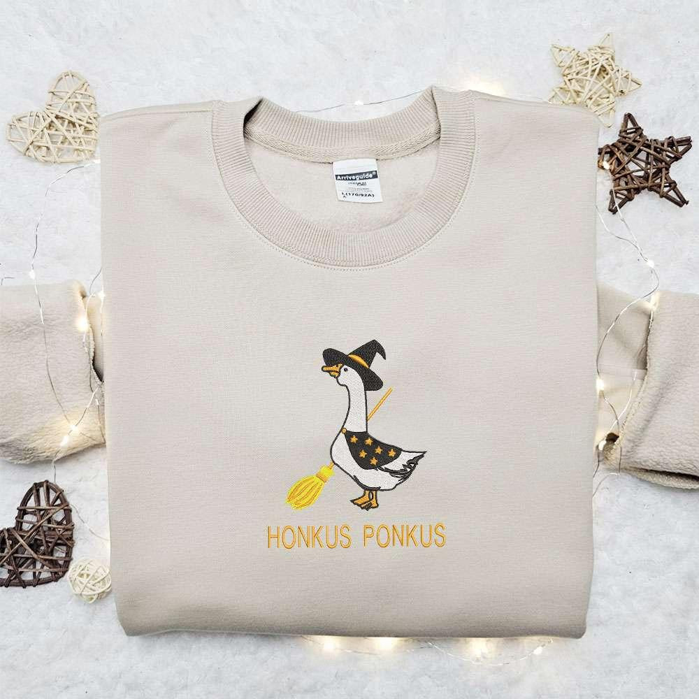 Silly Goose Honkus Ponkus Embroidered Shirt Animal Embroidered Shirt Halloween Embroidered Shirt