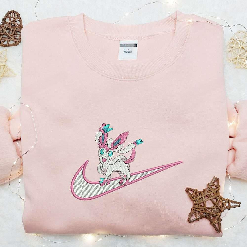 Silveon X Nike Swoosh , Anime Embroidered T-shirt Sweatshirt Hoodie, Inspired Anime Movie, Best Gift for Anime Fans