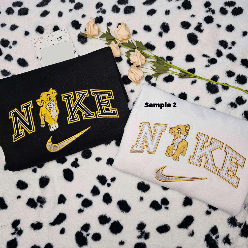 Simba And Nala Lion King Disney Characters Embroidered Couples Shirts