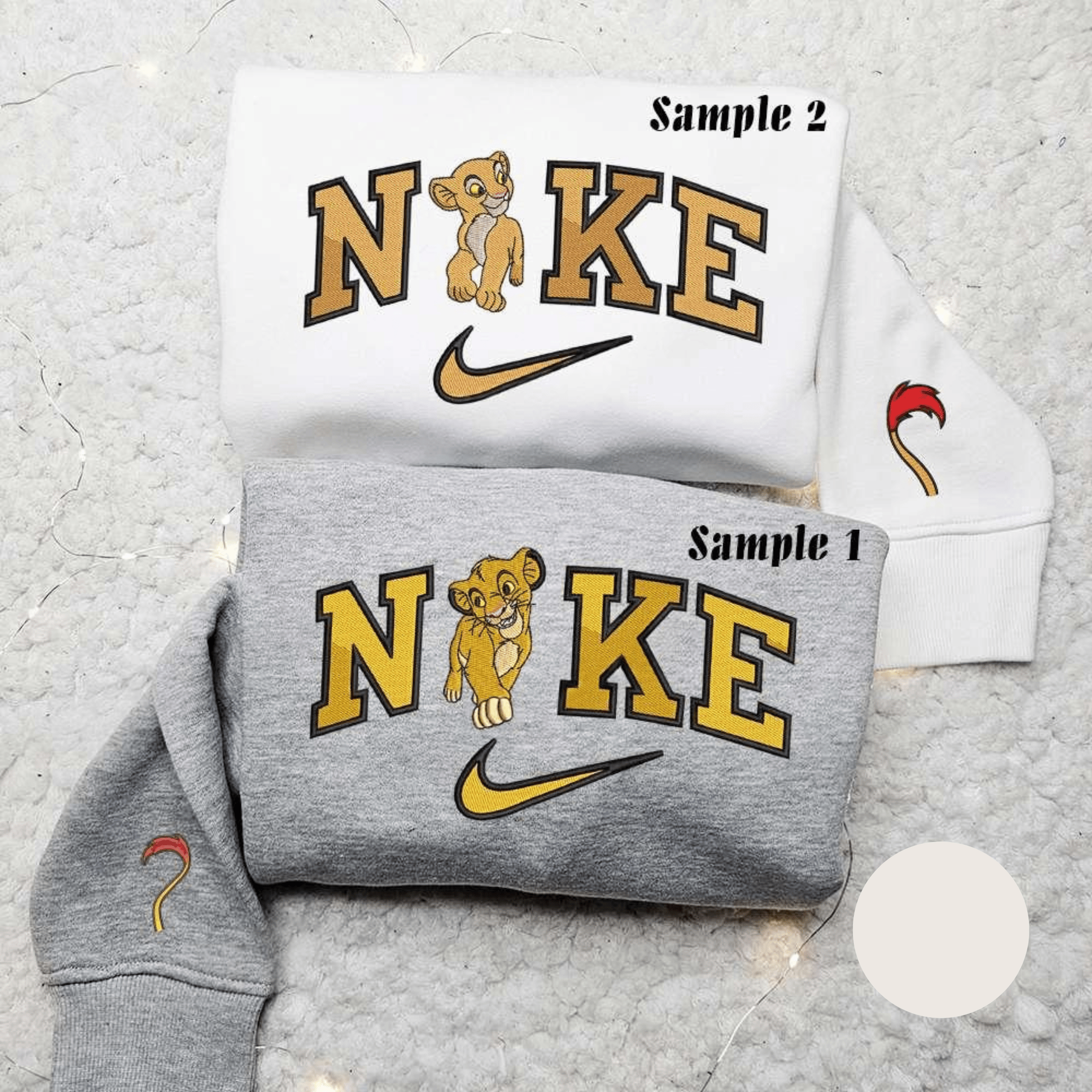 Simba And Nala x Nike Couple Embroidered Shirt Disney The Lion King Embroidered Hoodie Nike Inspired Embroidered Sweatshirt