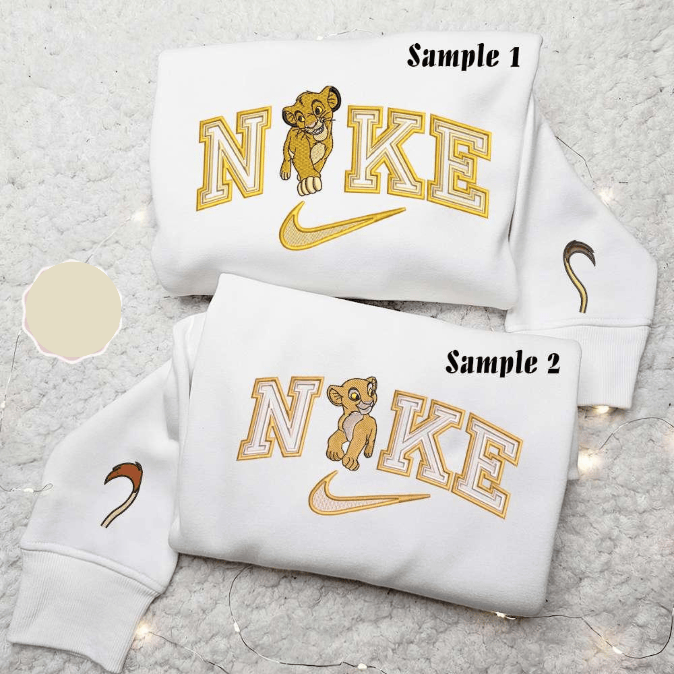 Simba And Nala x Nike Couple Embroidered Shirt Disney The Lion King Embroidered Hoodie Nike Inspired Embroidered Sweatshirt