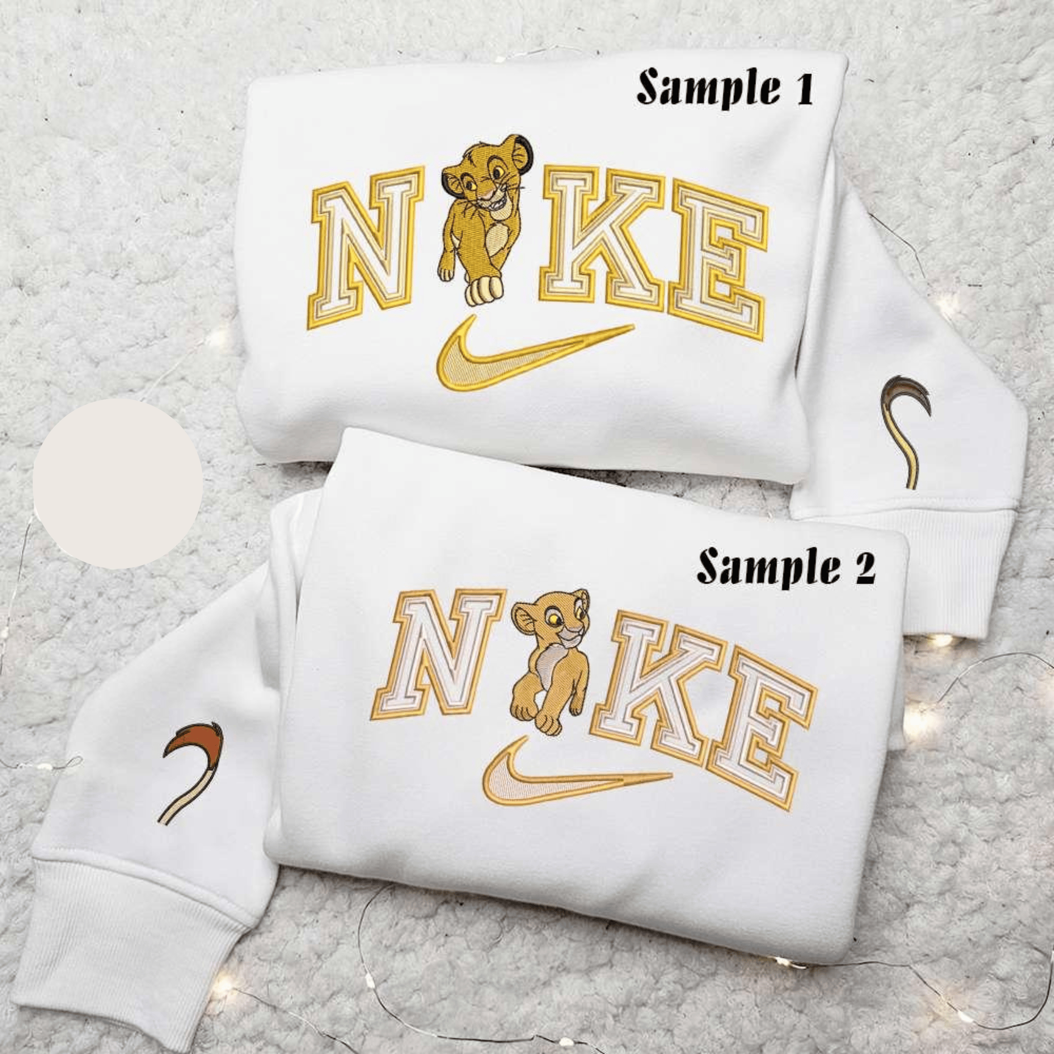 Simba And Nala x Nike Couple Embroidered Shirt Disney The Lion King Embroidered Hoodie Nike Inspired Embroidered Sweatshirt