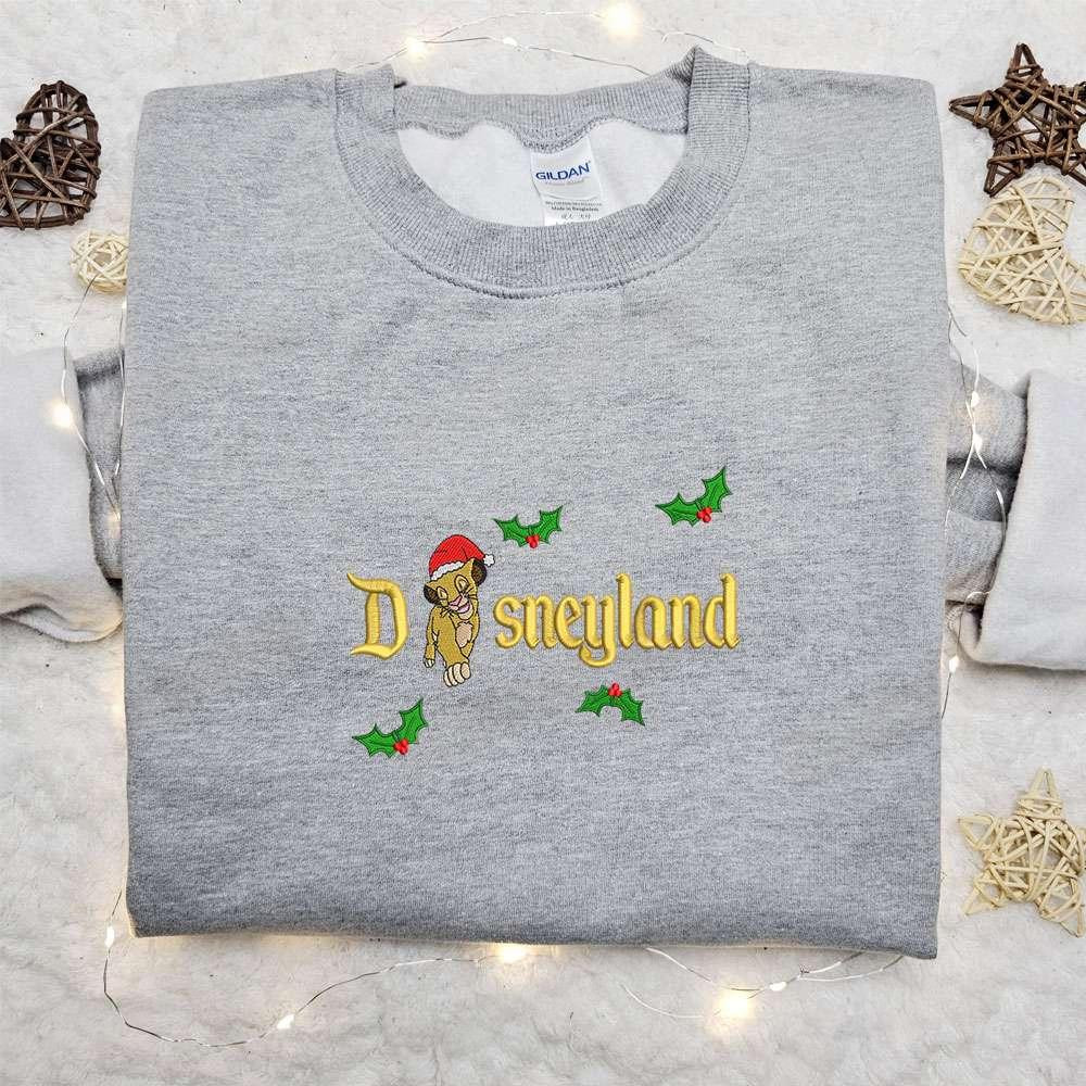 Simba Disneyland Xmas Embroidered Shirt Disney Characters Embroidered Hoodie Best Christmas Gift Ideas