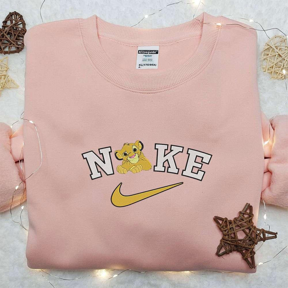 Simba Kid x Nike Embroidered Hoodie The Lion King Embroidered Shirt Nike Inspired Embroidered Shirt