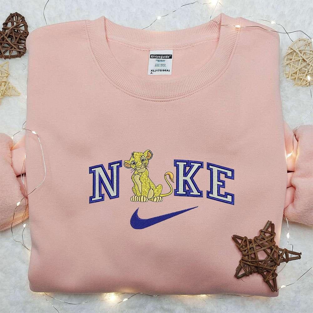 Simba x Nike Embroidered Sweatshirt The Lion King Disney Embroidered Shirt Nike Inspired Embroidered Shirt