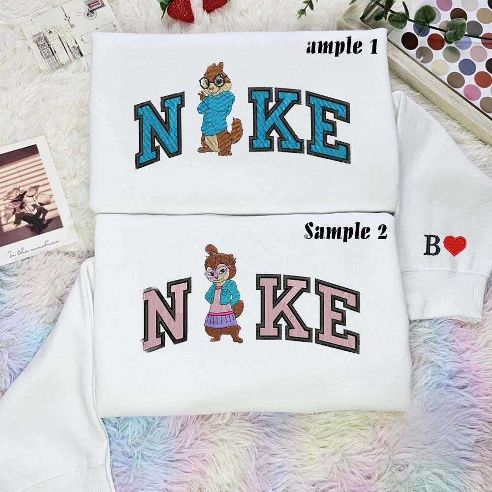 Simon And Jeanette Chipmunks Movie Embroidered Couples Shirts