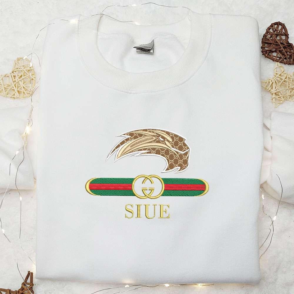 SIU Edwardsville Cougars x Gucci Embroidered Shirt NCAA Sports Embroidered Hoodie Best Gift Idea