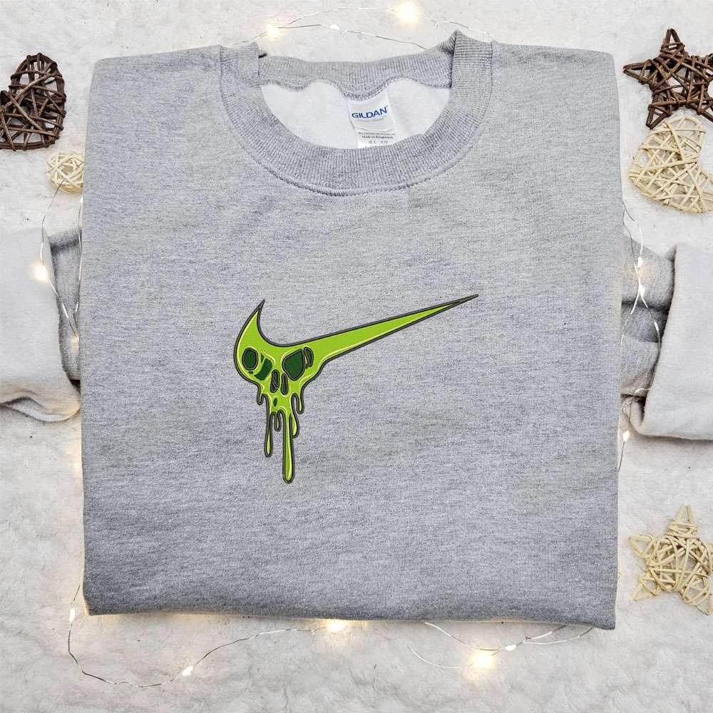 Skull Melt x Nike Embroidered Sweatshirt Halloween Embroidered Shirt Best Halloween Gift Ideas for Family