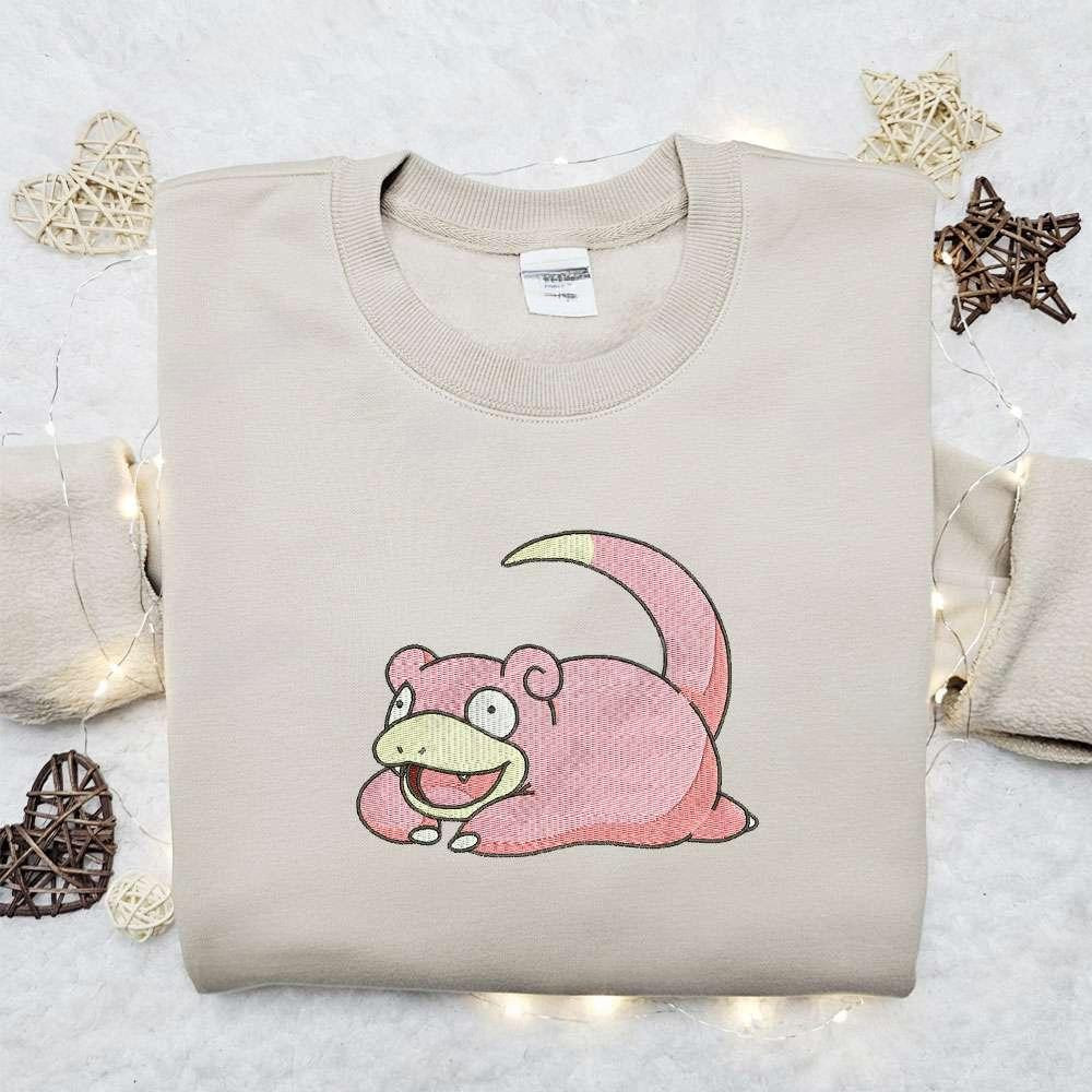 Slowpoke Embroidered Shirt Pokemon Anime Embroidered Hoodie Best Gift Idea , Anime Embroidered T-shirt Sweatshirt Hoodie, Inspired Anime Movie, Best Gift for Anime Fans