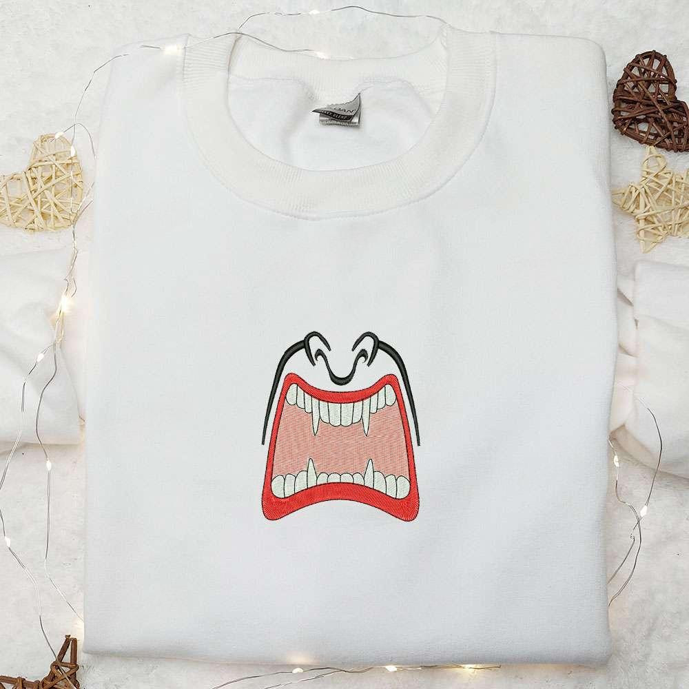Smile Vampire Mouth Embroidered Hoodie Custom Embroidered Shirt Best Gift Ideas For Family