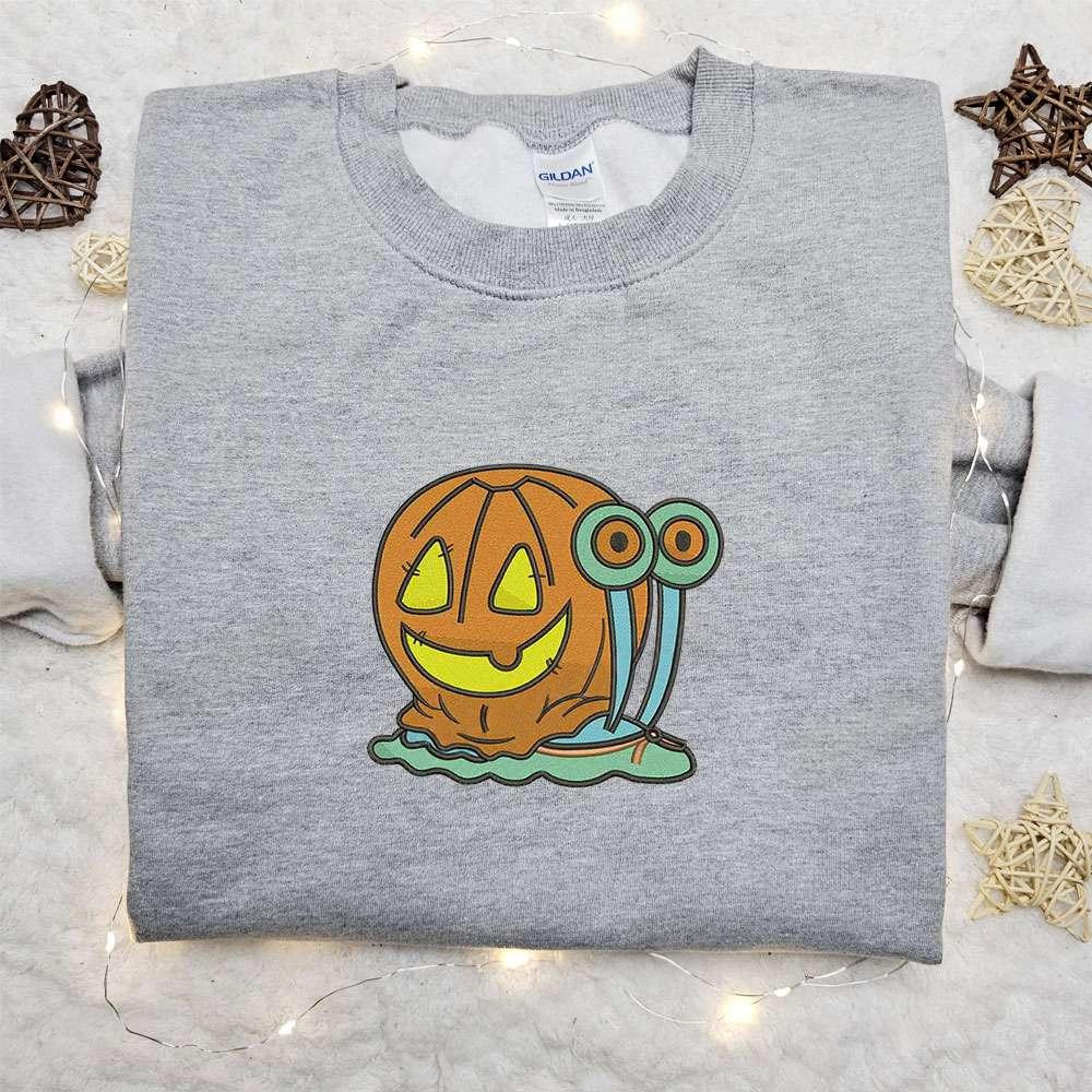 Snail Pumpkin Halloween Embroidered T shirt Halloween Embroidered Hoodie Best Halloween Gift Ideas For Family