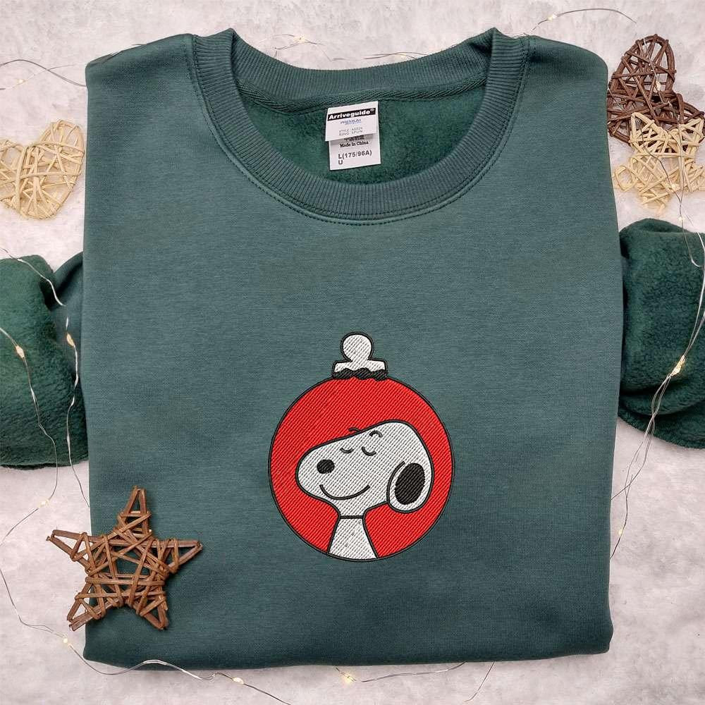 Snoopy Christmas Ornament Embroidered Shirt Christmas Embroidered Hoodie Best Gifts For Family