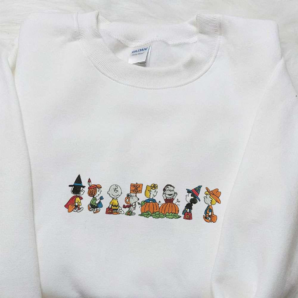 Snoopy Halloween Group Embroidered Shirt Peanuts Halloween Embroidered Hoodie Best Halloween Gift Ideas