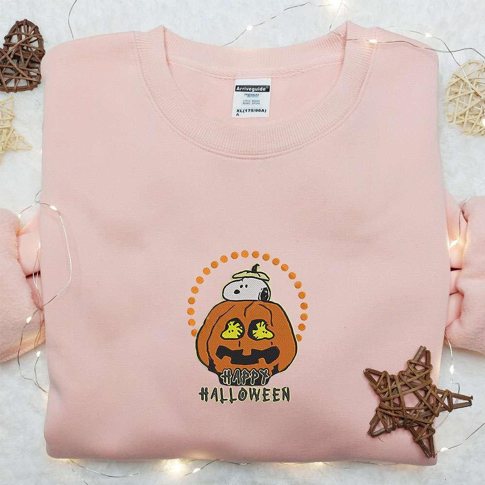 Snoopy Pumpkin Happy Halloween Embroidered Sweatshirt Disney Cartoon Embroidered Shirt Best Halloween Gift Ideas