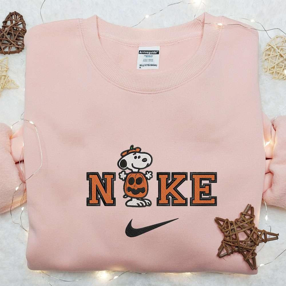 Snoopy Pumpkin x Nike Embroidered Sweatshirt Peanuts Disney Embroidered Shirt Best Halloween Gift Ideas