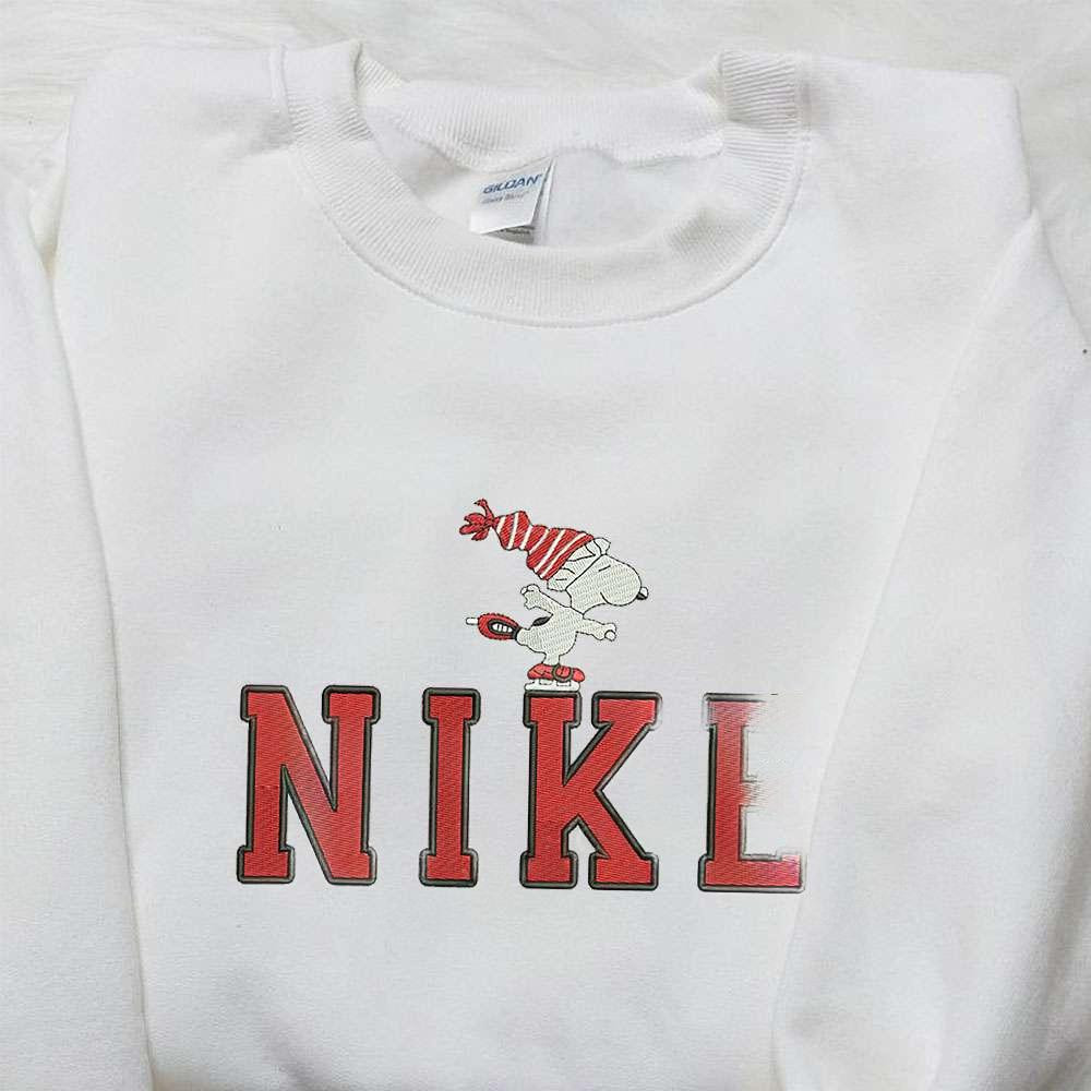 Snoopy Ski x Nike Embroidered Shirt Nike Inspired Embroidered Shirt Best Christmas Gift Ideas