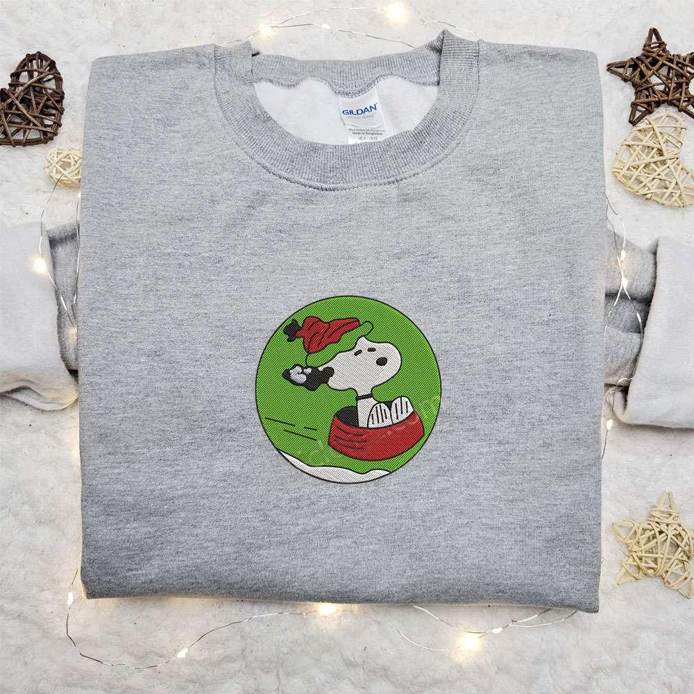Snoopy Snow Sliding Embroidered Shirt Christmas Embroidered Hoodie Best Gifts For Family