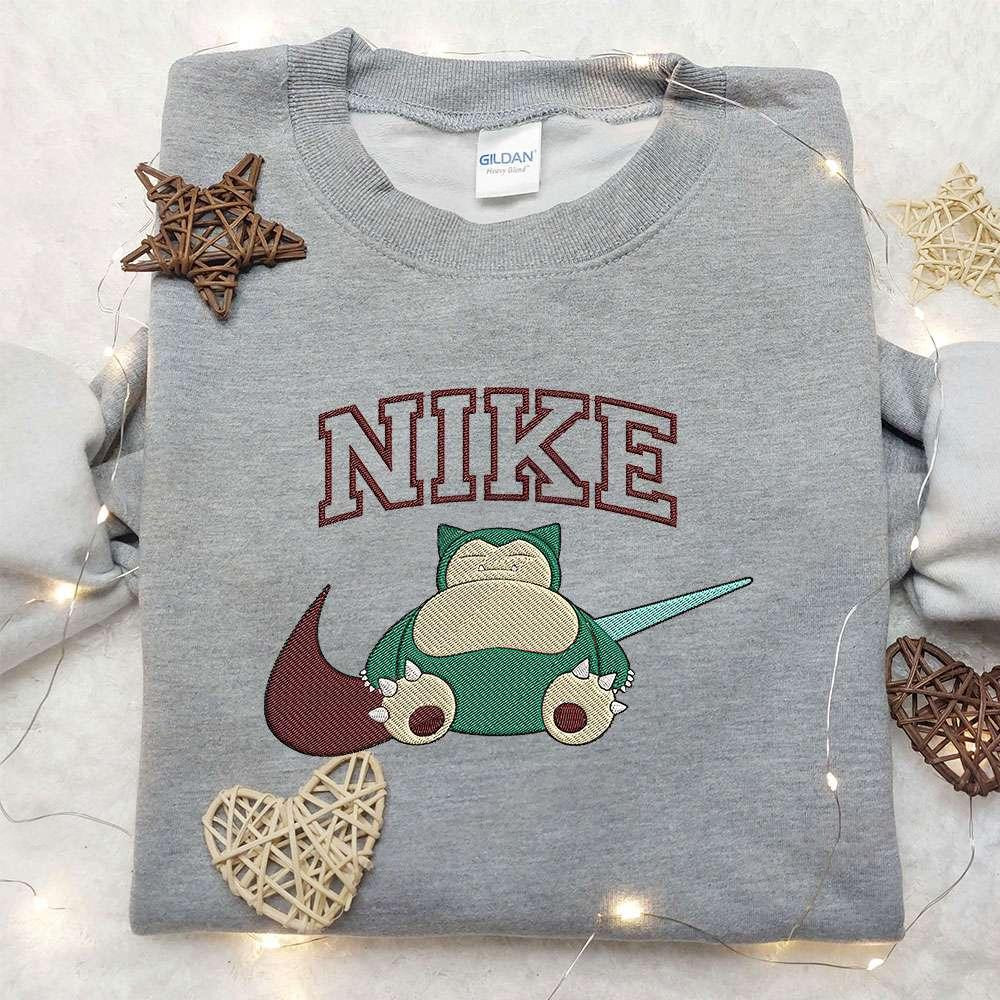 Snorlax x Nike Embroidered Shirt Pokemon Embroidered Shirt Nike Inspired Embroidered Shirt