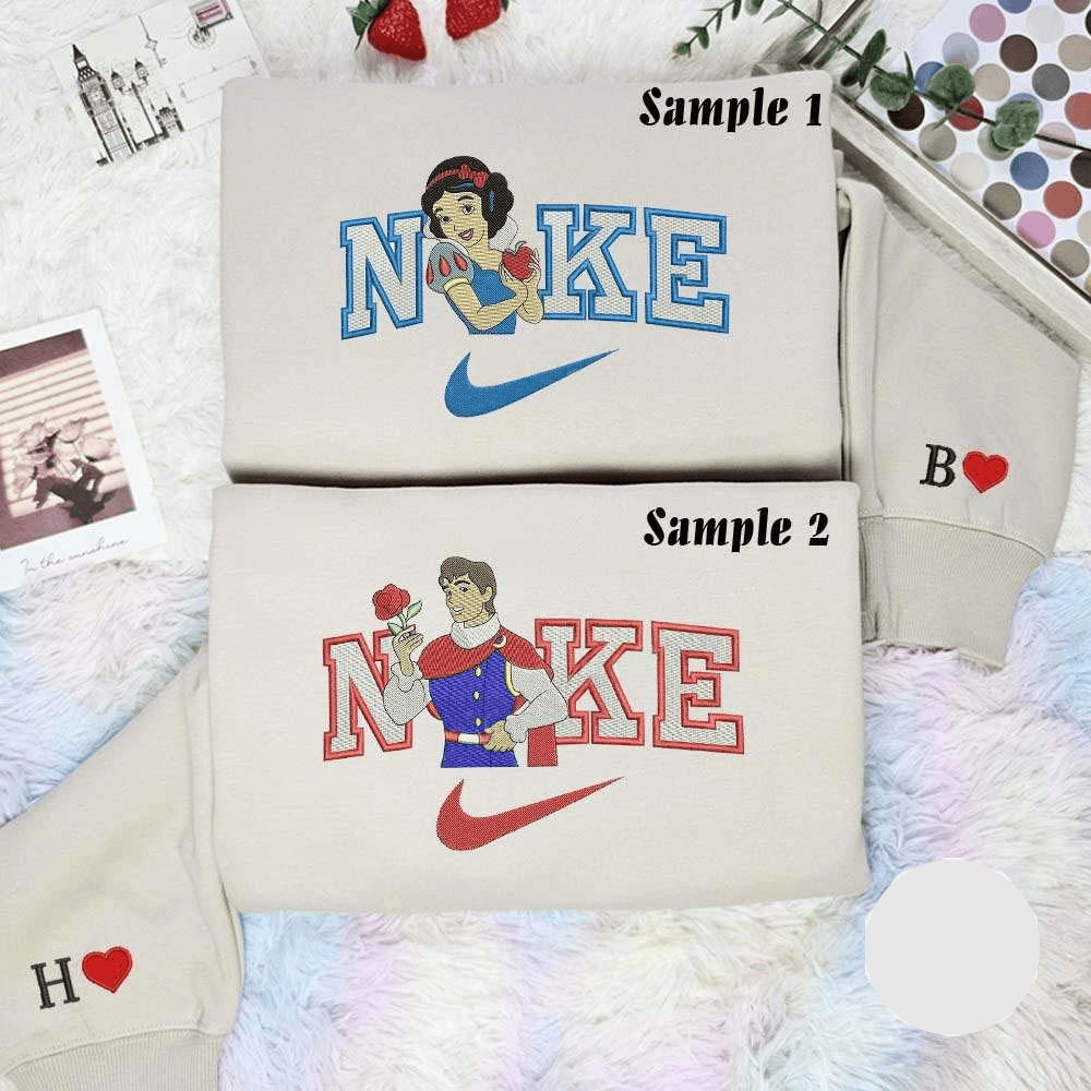 Snow White And Prince Florian Disney Characters Embroidered Couples Shirts