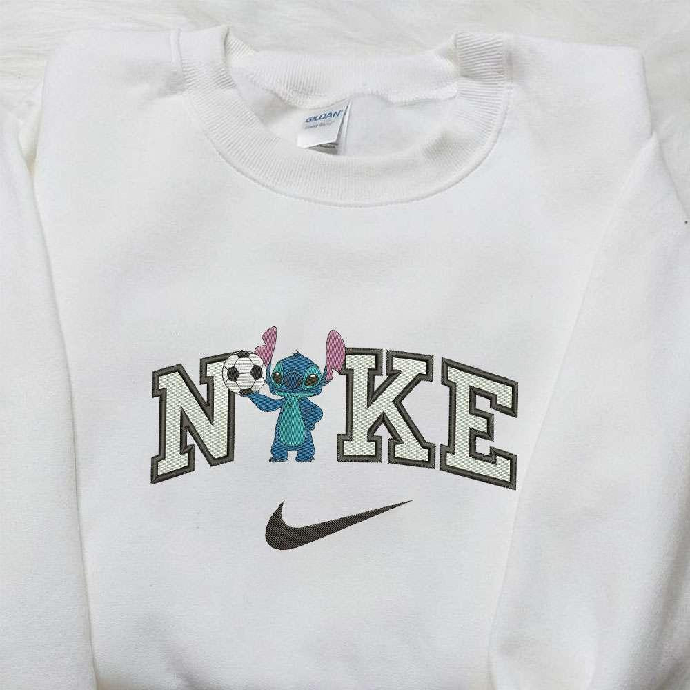 Soccer Stitch X Nike Embroidered Sweatshirt Lilo And Stitch Embroidered Shirt Nike Inspired Embroidered Shirt