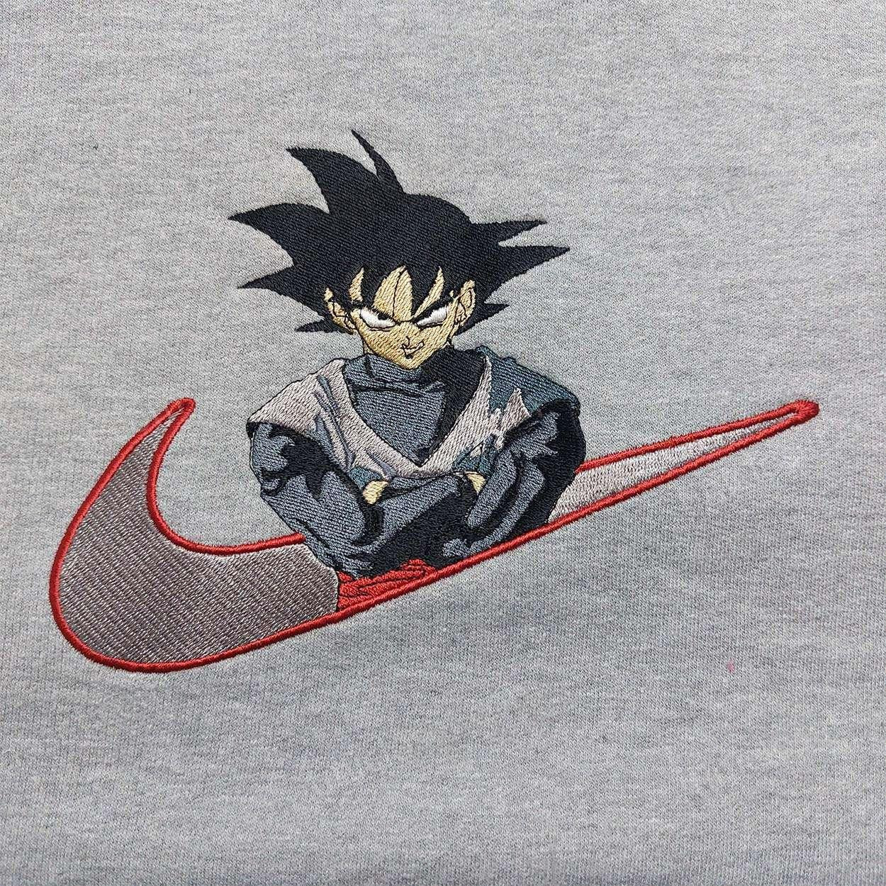 Son Goku Nike Embroidered Shirt Dragon Ball Embroidered Sweatshirt Nike Inspi