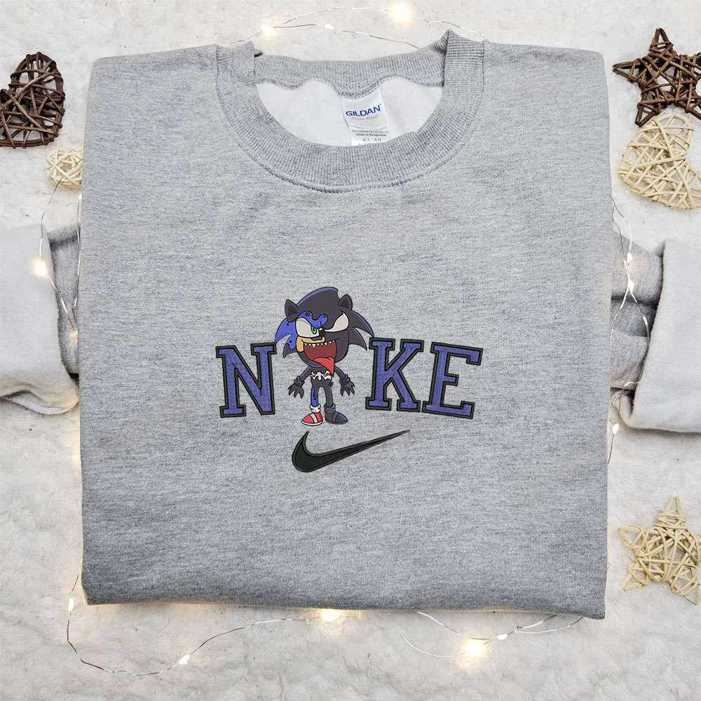 Sonic Venom x Nike Halloween Embroidered Sweatshirt Horror Movie Halloween Embroidered Shirt Best Halloween Gift Ideas