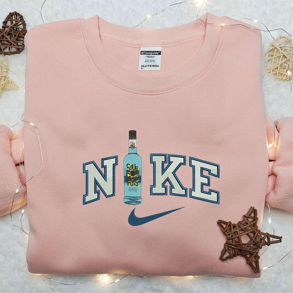 Sour Puss Bottle x Nike Embroidered Sweatshirt Favorite Drink Embroidered Shirt Nike Inspired Embroidered Shirt