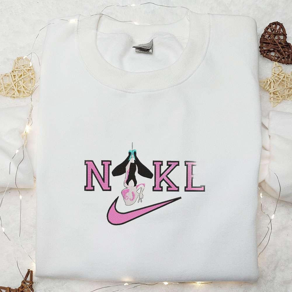 Spider Gwen Hanging Upside Down x Nike Embroidered Shirt Marvel Characters Embroidered Hoodie Best Gift Ideas