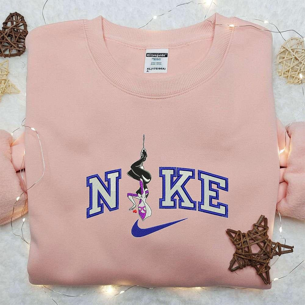 Spider Gwen x Nike Embroidered Sweatshirt Spider Verse Embroidered Shirt Nike Inspired Embroidered Shirt