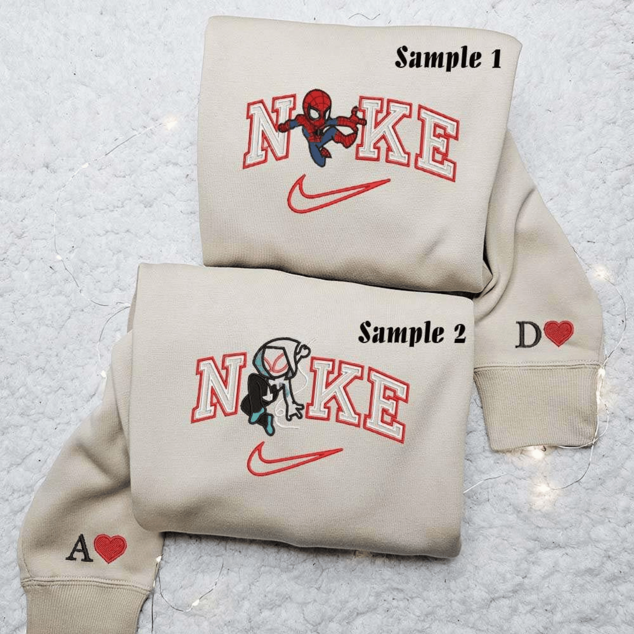 Spider Man And Spider Gwen Embroidered Couple Shirts