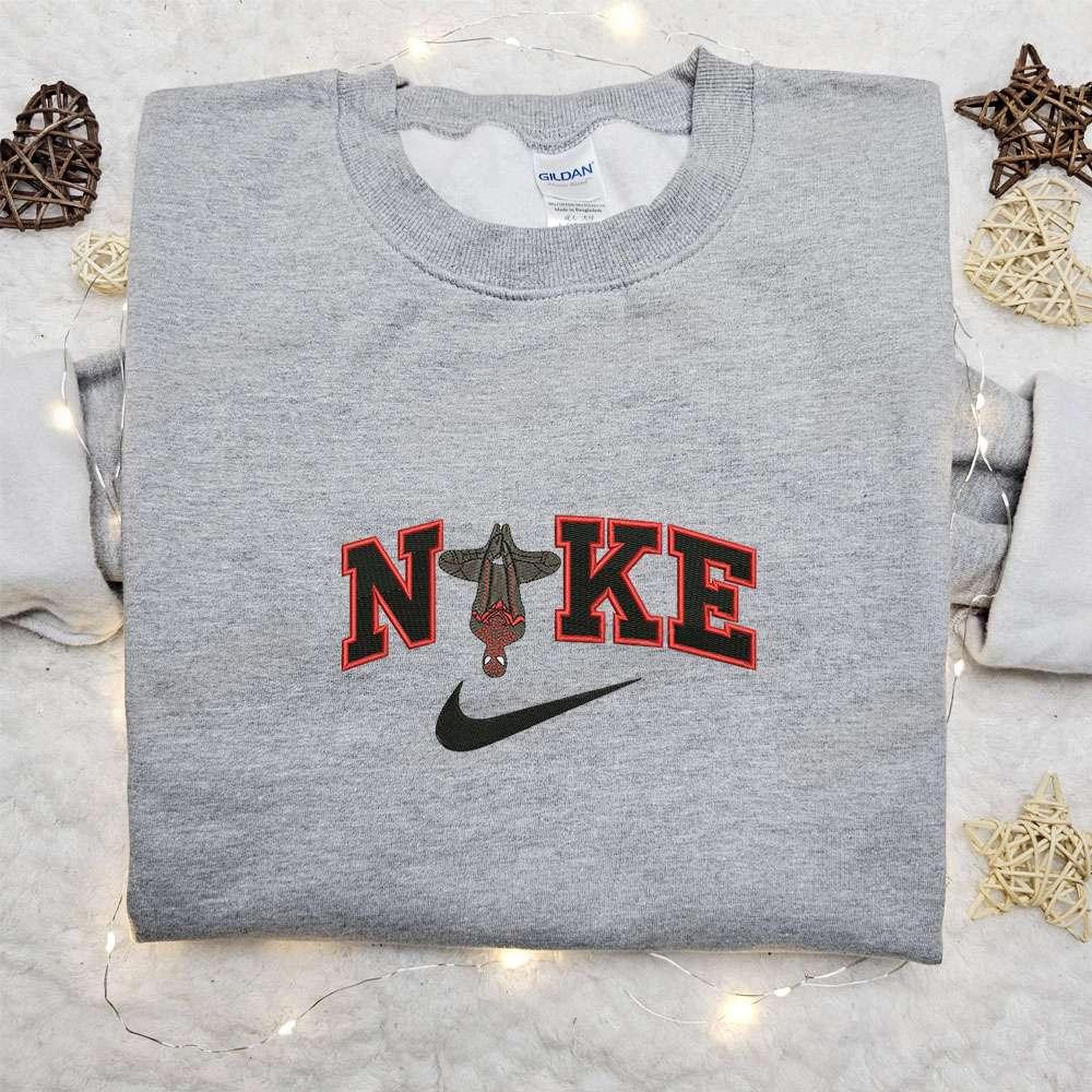 Spider Man Dark Suit x Nike Embroidered Shirt Marvel Movies Embroidered Hoodie Nike Inspired Embroidered Sweatshirt