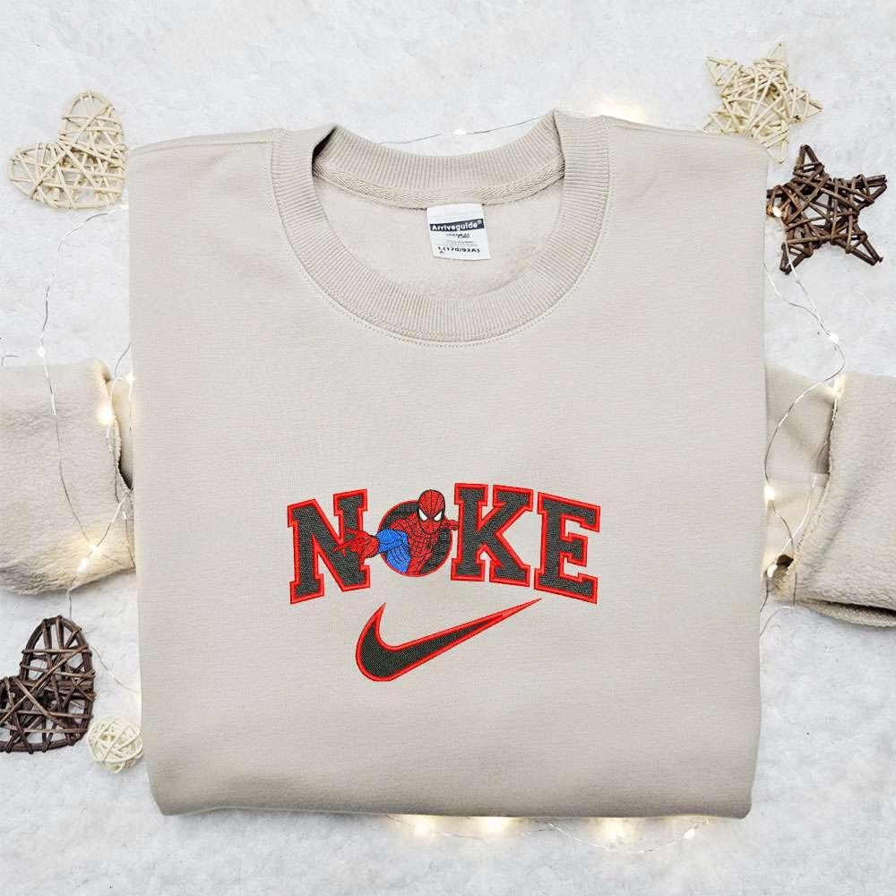 Spider Man x Nike Embroidered Shirt Marvel Superhero Embroidered Hoodie Nike Inspired Embroidered Sweatshirt 1