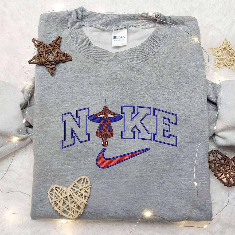 Spider Man x Nike Embroidered Sweatshirt Nike Inspired Embroidered Shirt Best Gifts for Family