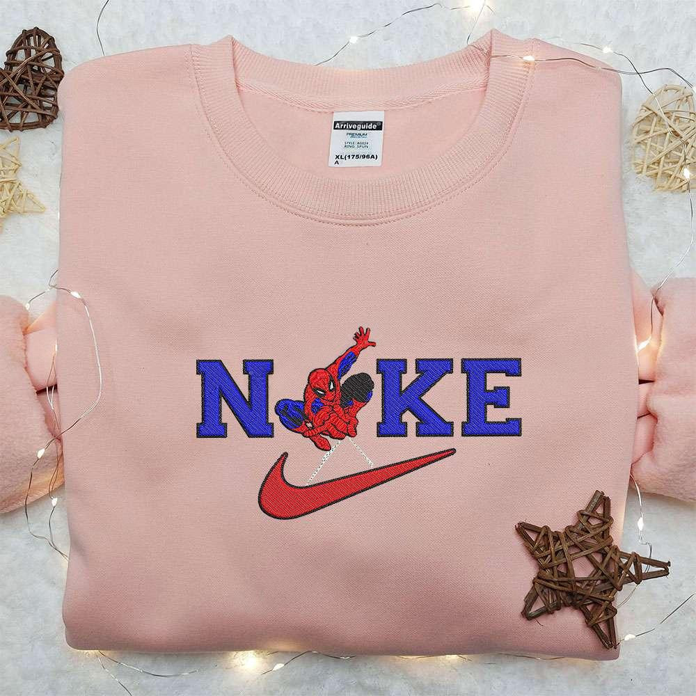Spider Man x Nike Embroidered Sweatshirt Spider Man No Way Home Embroidered Shirt Nike Inspired Embroidered Shirt