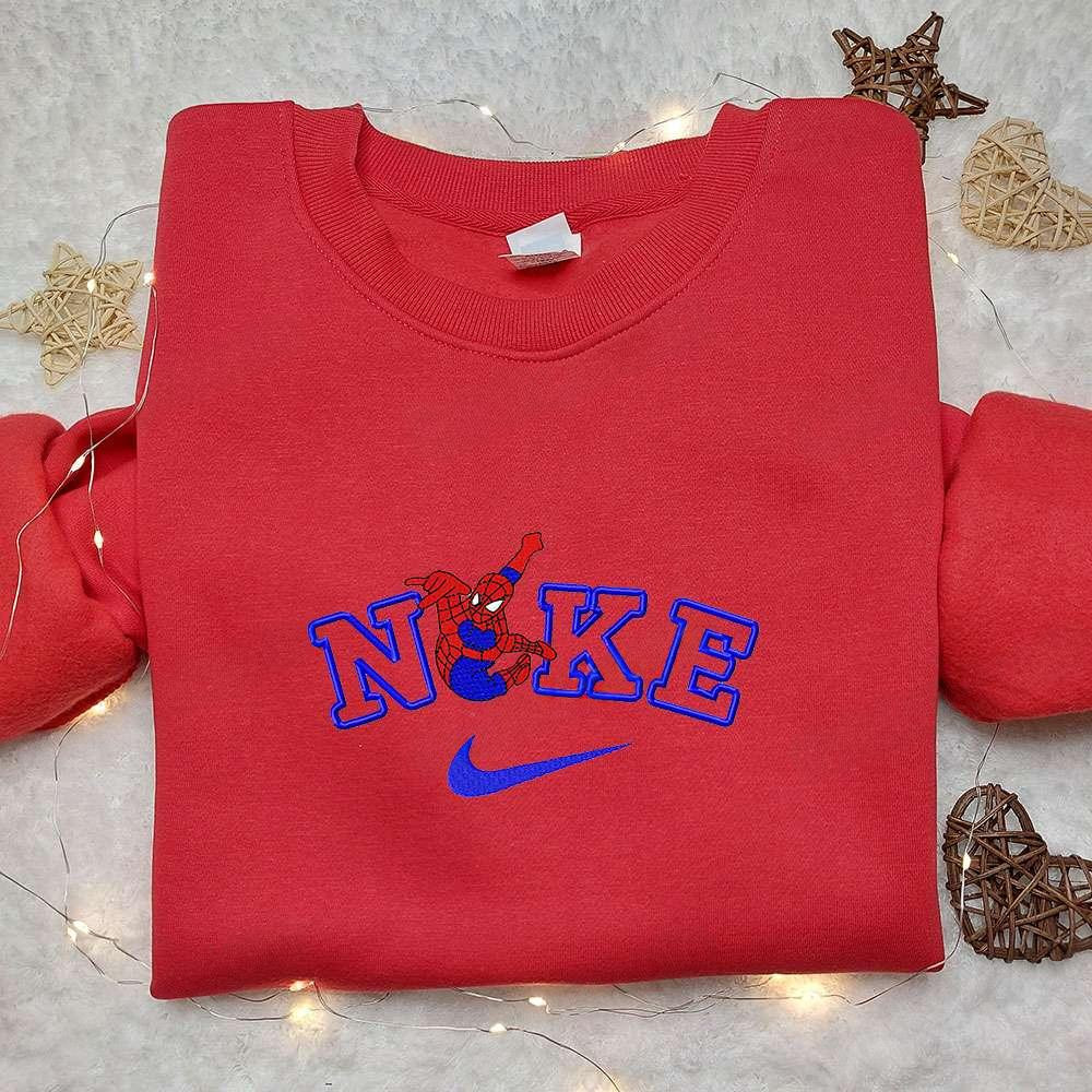 Spider Man x Nike Movie Embroidered Shirt Marvel Cinematic Universe Embroidered Shirt Nike Inspired Embroidered Shirt