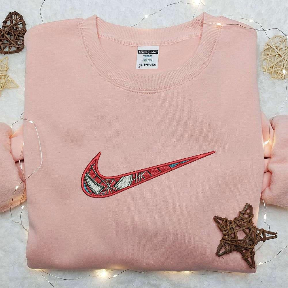 Spider Man x Nike Swoosh Embroidered Sweatshirt Spider Man No Way Home Embroidered Shirt Nike Inspired Embroidered Shirt 1