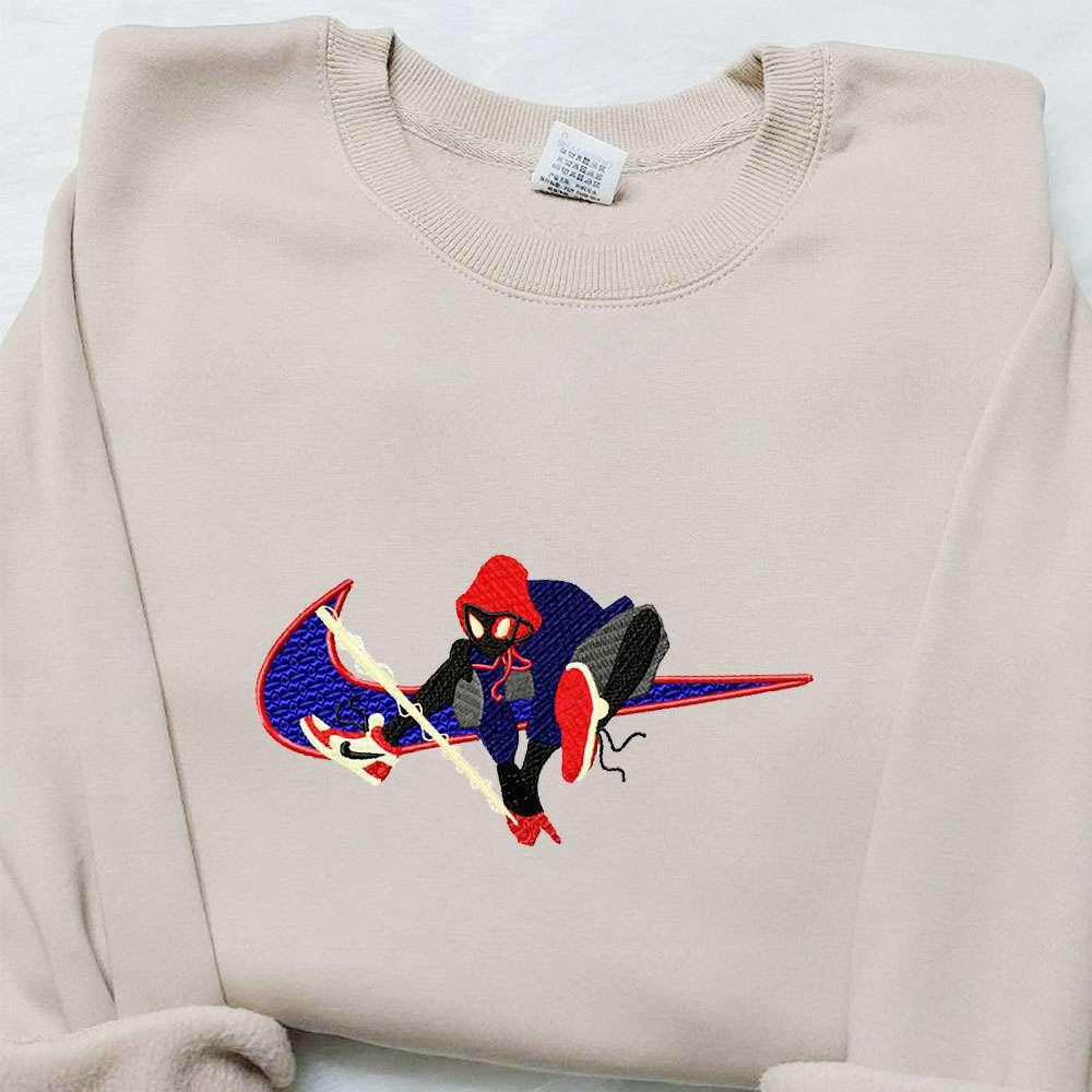 Spider Man x Nike Swoosh Movie Embroidered Shirt Marvel Cinematic Universe Embroidered Shirt Nike Inspired Embroidered Shirt