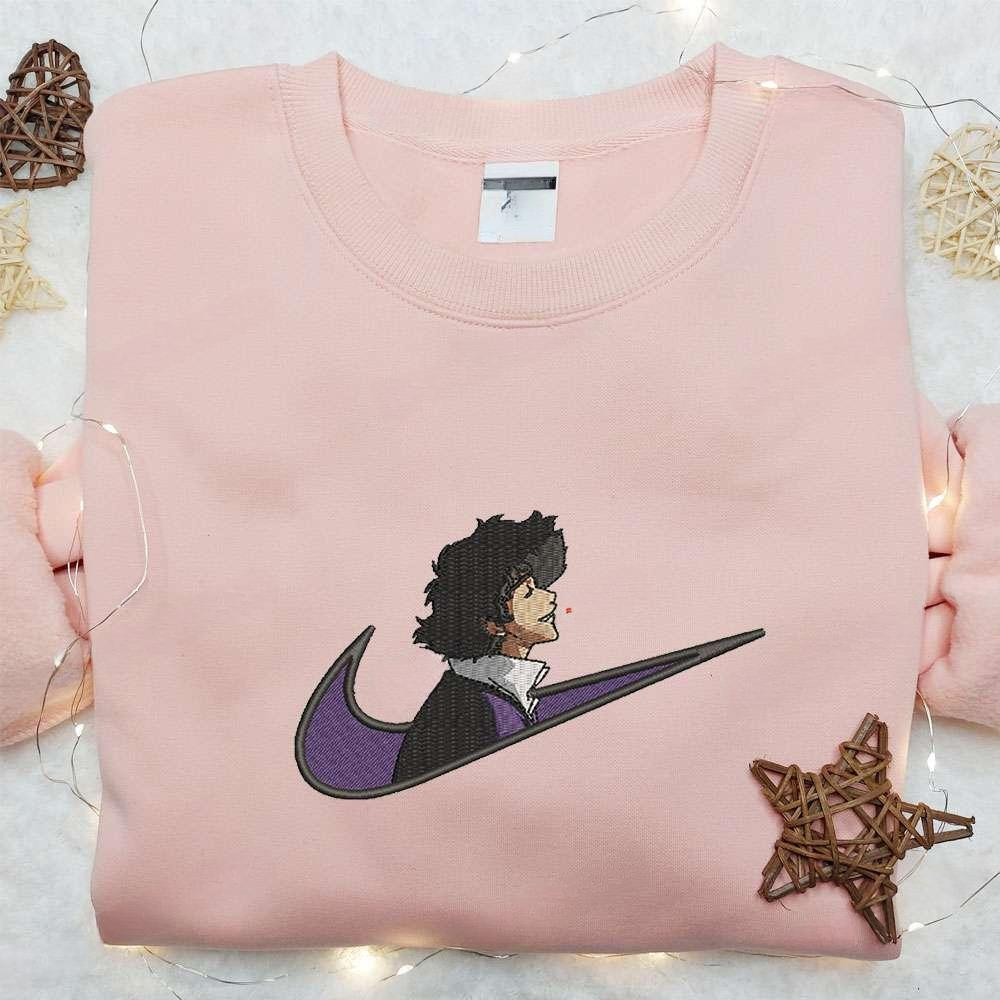 Spike Spiegel X Swoosh , Anime Embroidered T-shirt Sweatshirt Hoodie, Inspired Anime Movie, Best Gift for Anime Fans