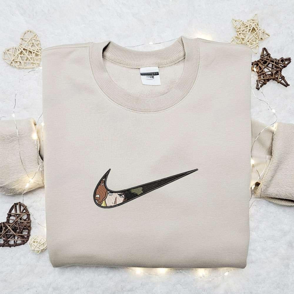 Spike Spiegel X Swoosh , Anime Embroidered T-shirt Sweatshirt Hoodie, Inspired Anime Movie, Best Gift for Anime Fans