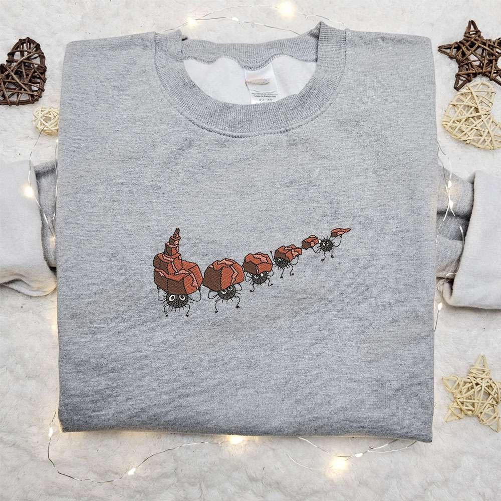 Spirited Away X Swoosh Anime , Anime Embroidered T-shirt Sweatshirt Hoodie, Inspired Anime Movie, Best Gift for Anime Fans