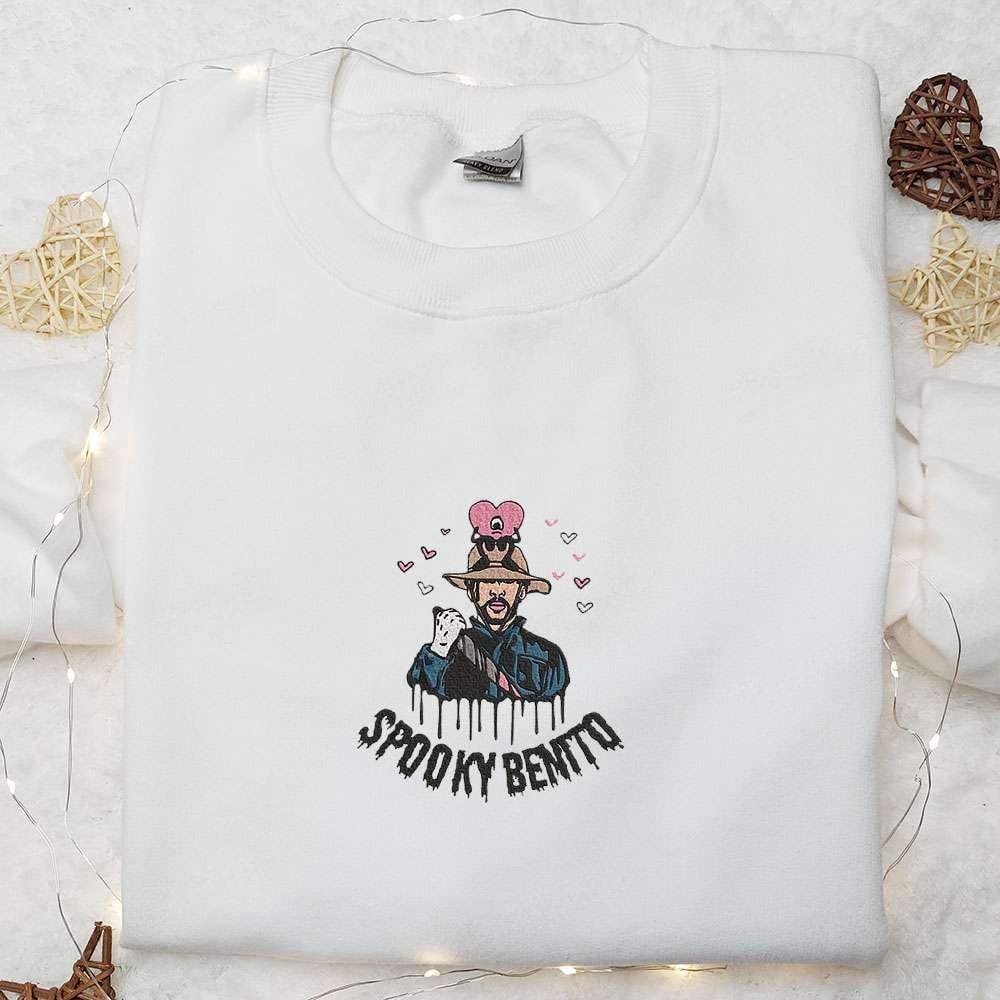 Spooky Bentto Bad Bunny Embroidered Sweatshirt Halloween Embroidered Hoodie Best Gifts for Family
