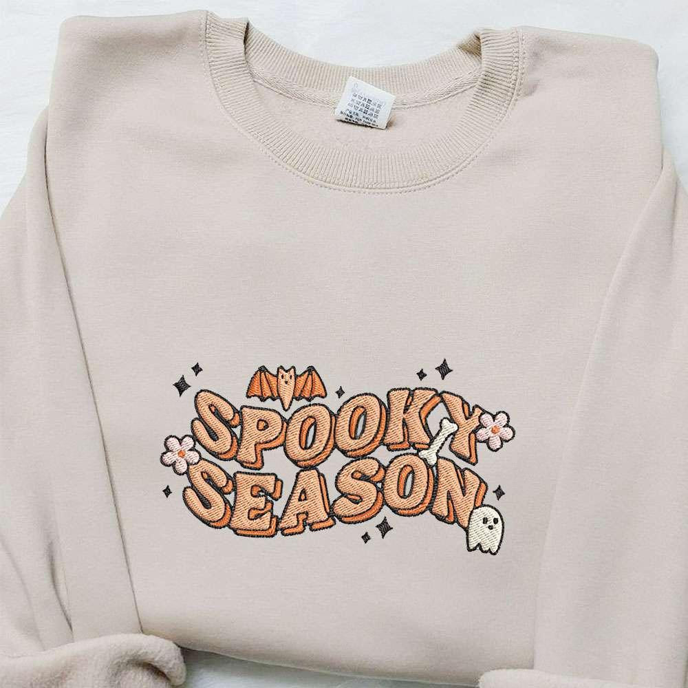 Spooky Season Halloween Embroidered Shirt Vintage Halloween Embroidered Hoodie Best Halloween Gift Ideas