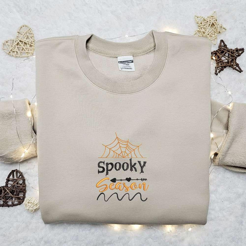 Spooky Season Halloween Embroidered Sweatshirt Halloween Embroidered T shirt Best Halloween Gift Ideas
