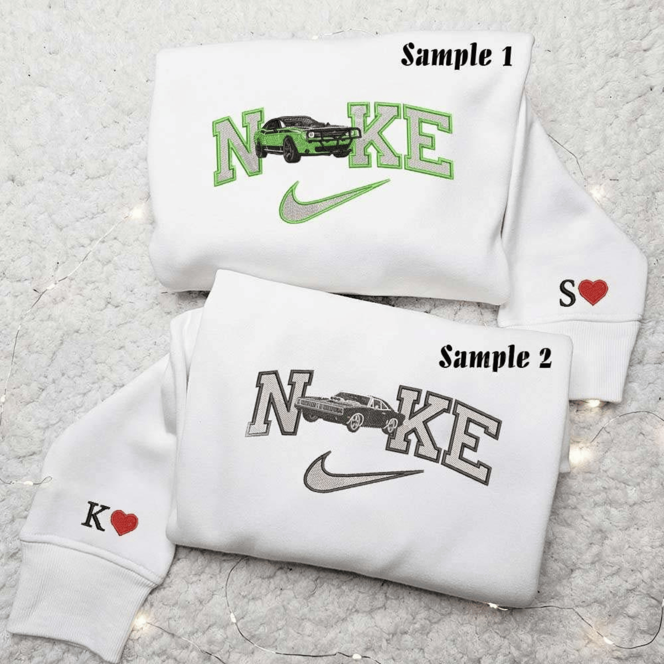 Sport Cars Embroidered Couple Shirts 1