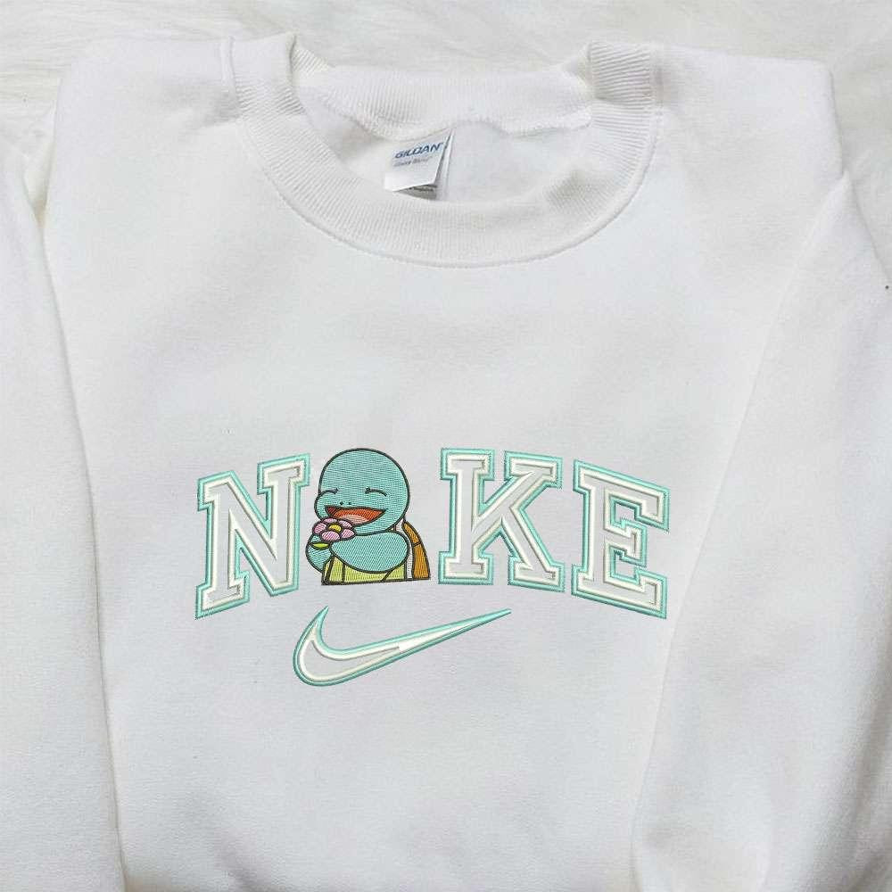 Squirtle Eat x Nike Embroidered Shirt Pokemon Embroidered Shirt Custom Nike Embroidered Shirt
