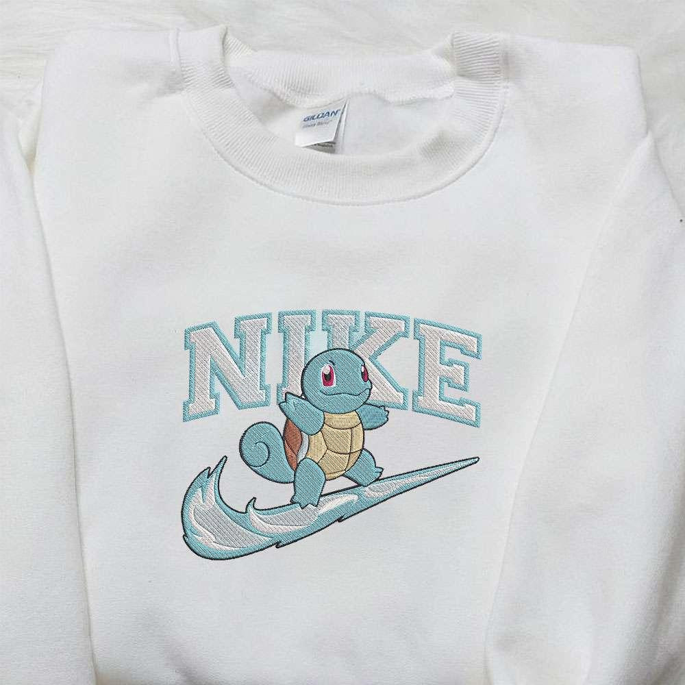 Squirtle x Nike Embroidered Sweatshirt Pokemon Embroidered Sweatshirt Nike Inspired Embroidered Shirt